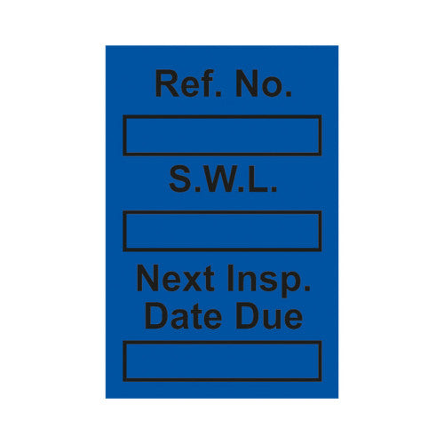 'Safe Working Load' Mini Tag Insert, Blue (Pack of 20)