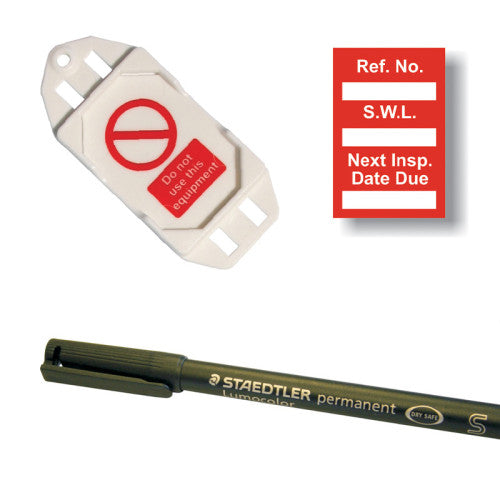 'Safe Working Load' Mini Tag Insert Kit, Red