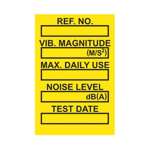 'Vibration Control' Mini Tag Insert, Yellow (Pack of 20)
