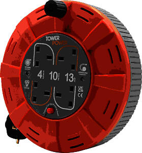 SMJ 4 Socket Garden Cassette Cable Reel 10m Orange