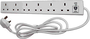 SMJ 6 Socket Surge Protected Extension Lead 2m 13A