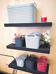 Strata Small Urban Storage Basket with Lid Charcoal