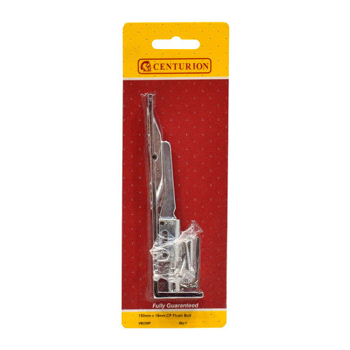 Solid Brass Flush Bolt, Polished Chrome, 150mm