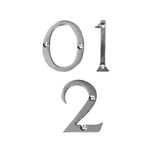 No.1 Chromed Door Numbers and Letters, 75mm