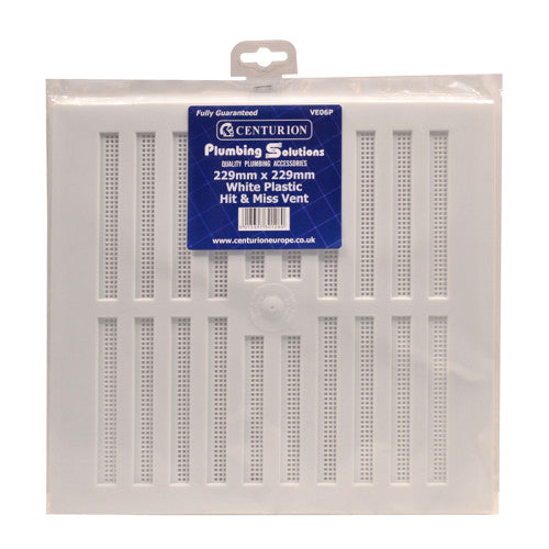 Plastic Hit & Miss Vents - White - 229 x 229mm