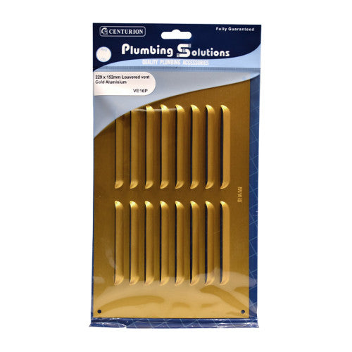 Louvre Vent - Gold Aluminum - 229 x 152mm