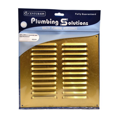 Louvre Vent - Gold Aluminum - 229 x 229mm