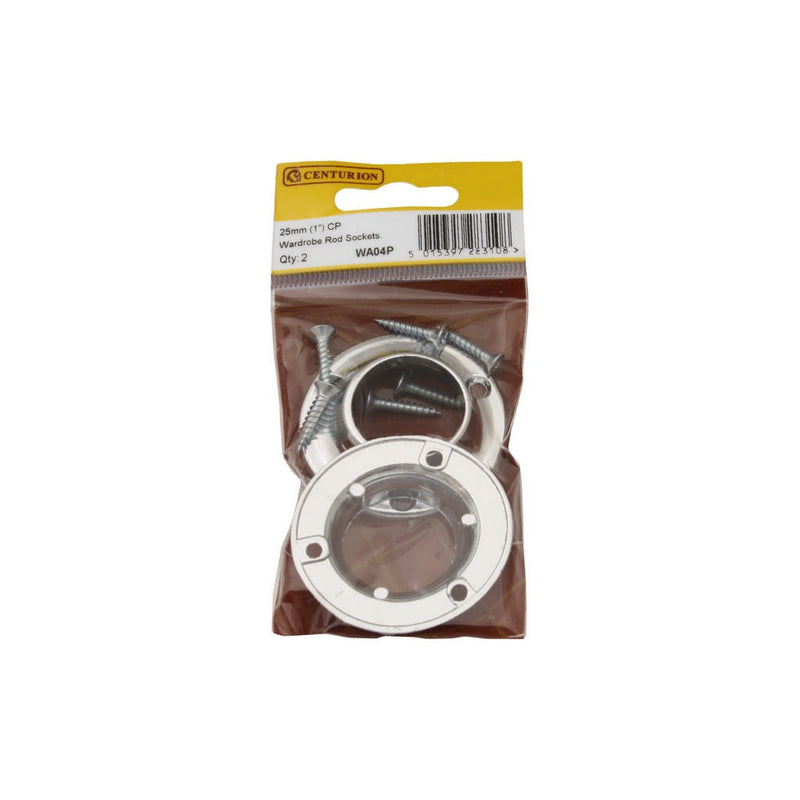 25Mm(1") Cp Wardrobe Rod Sockets