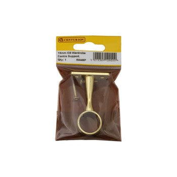 19mm (3/4") Wardrobe Centre Supports - Brass - Pack Qty 1