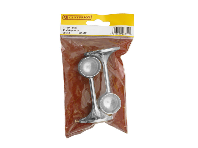 19mm (3/4") Towel End Supports - Chrome Plated - Pack of 2