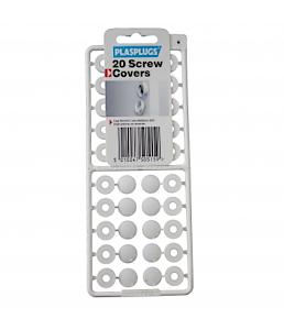 Plasplugs White Screw Covers for No.8 Screws - 20 Pack