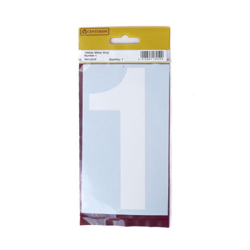 150mm White Self Adhesive Vinyl Number 1