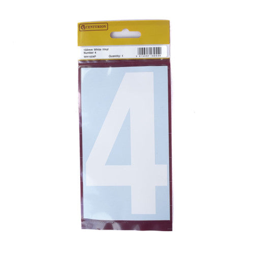 150mm White Self Adhesive Vinyl Number 4
