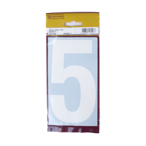 150mm White Self Adhesive Vinyl Number 5