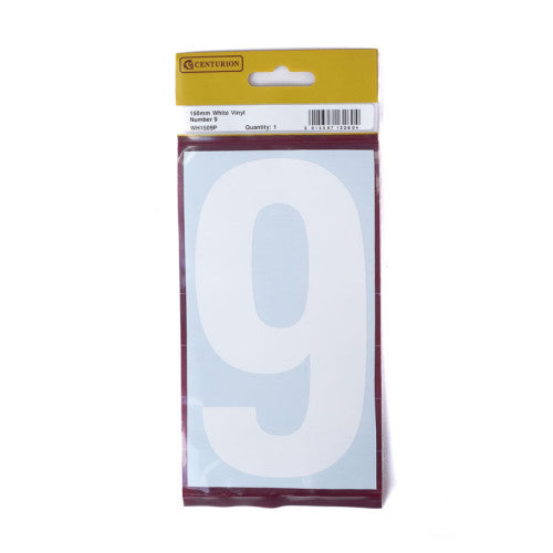 150mm White Self Adhesive Vinyl Number 9