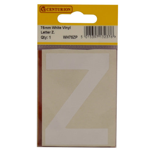 75mm White Helvetica Bold Condensed Style Vinyl Letter Z