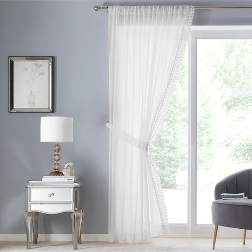TYRONE Windsor Voile Panel 229cm White