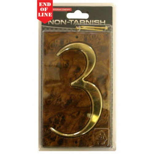 Walnut/Gold Numbered Plaque 3