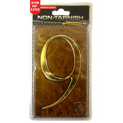 Walnut/Gold Numbered Plaque 9