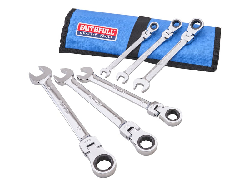 Faithfull 6 Piece Ratcheting Combination Spanner Set