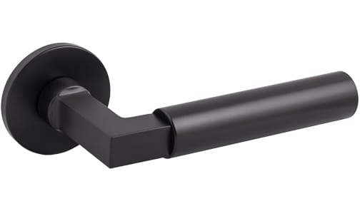 Tupai Rapido 5S Covas Lever Door Handle on 5mm Slimline Round Rose - Pearl Black
