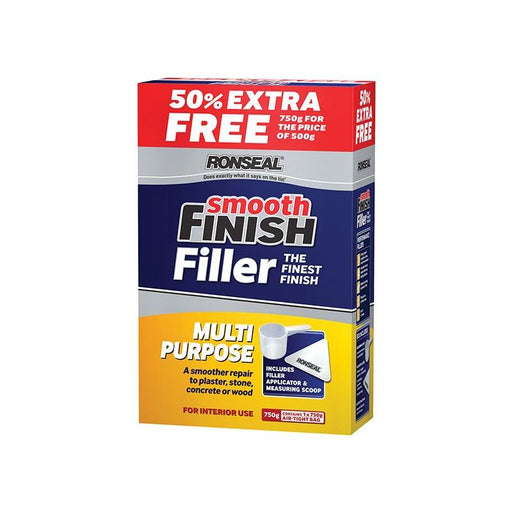 Ronseal Smooth Finish Multipurpose Wall Powder Filler 500g + 50% Ronseal - RockBottom Nothampton