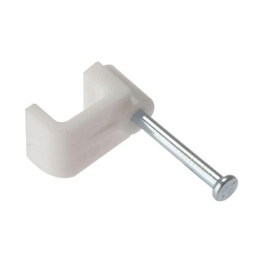 Forgefix Cable Clip Flat White 1.00mm Box 100 ForgeFix - RockBottom Northampton