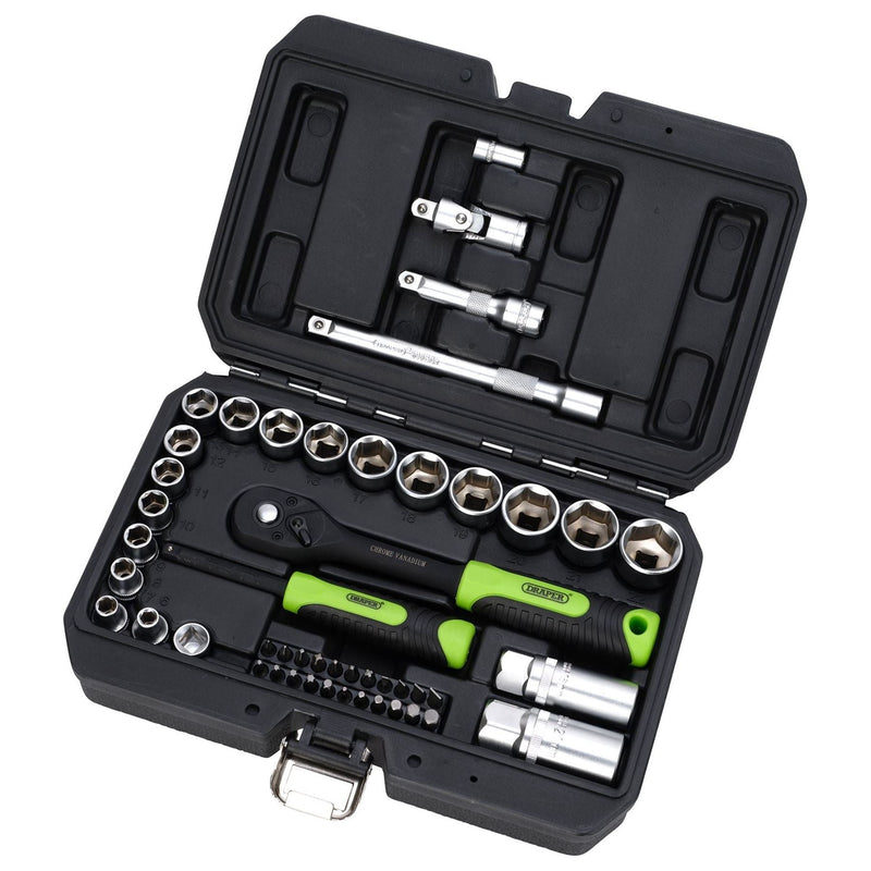 Draper HI-TORQ Metric Socket and Bit Set, 1/4" and 3/8" Sq. Dr. (48 Piece) Draper - Town Tools