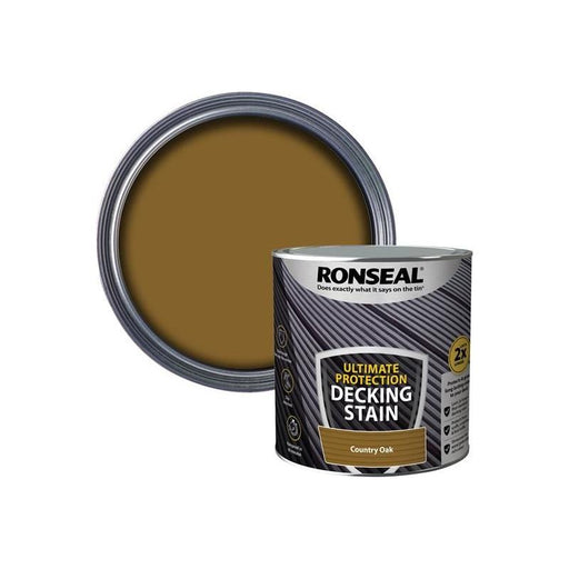 Ronseal Ultimate Protection Decking Stain Country Oak 2.5 litre Ronseal - RockBottom Nothampton