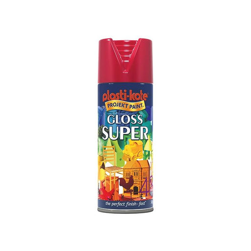 Plastikote Gloss Super Spray Bright Red 400ml PlastiKote - RockBottom Nothampton