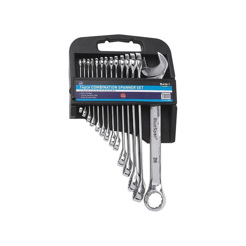 Bluespot Tools Combination Spanner Set, 14 Piece BlueSpot Tools - RockBottom Northampton