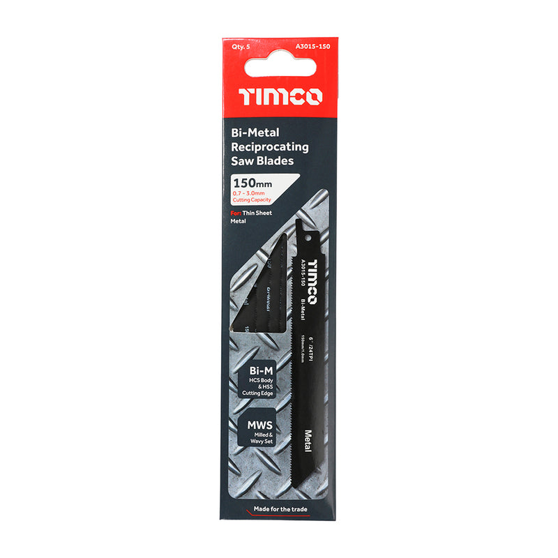 TIMCO Reciprocating Saw Blades Metal Cutting Bi-Metal