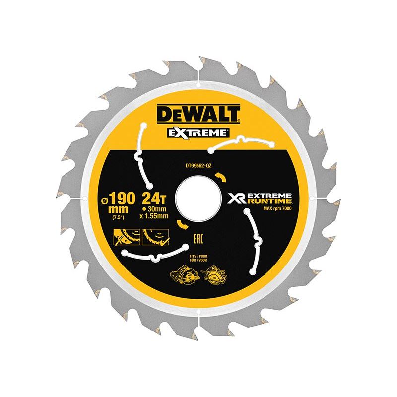 Dewalt Power Tools XR FlexVolt Circular Saw Blade 190 x 30mm x 24T DeWALT Power Tools - RockBottom Northampton