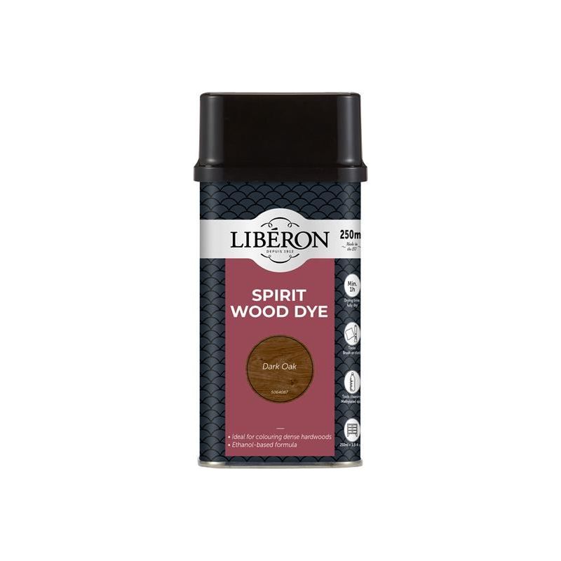 Liberon Spirit Wood Dye Dark Oak 250ml Liberon - RockBottom Northampton