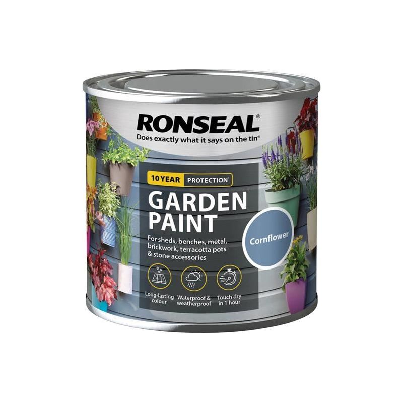 Ronseal Garden Paint Cornflower 250ml Ronseal - RockBottom Nothampton