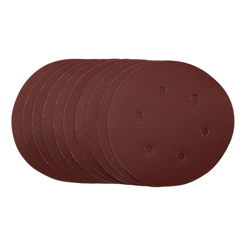Draper Sanding Discs, 150mm, Hook & Loop, 240 Grit, (Pack of 10) 54991 Draper - Town Tools 