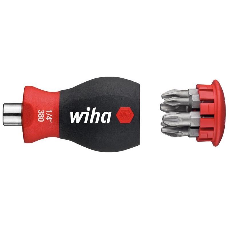 Wiha Magnetic SoftFinish® Stubby Screwdriver with Bit Magazine (PH, PZ) Wiha - RockBottom Northampton
