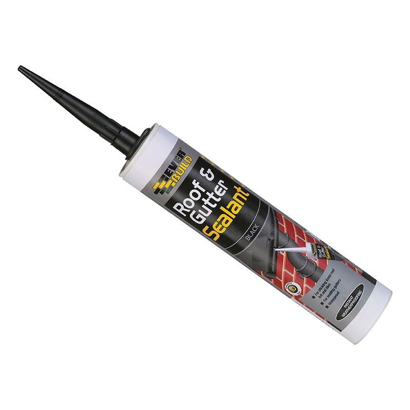 Everbuild Sika Roof & Gutter Sealant Black 295ml Everbuild Sika - RockBottom Northamptin