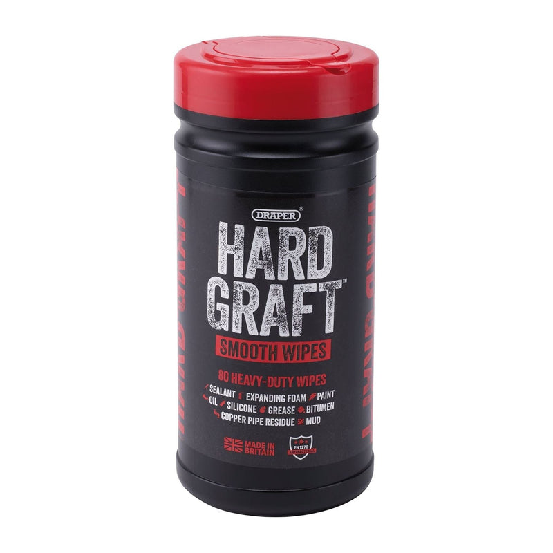 Draper Draper Hard Graft Multipurpose Smooth Wipes (Tub of 80) Draper - Town Tools