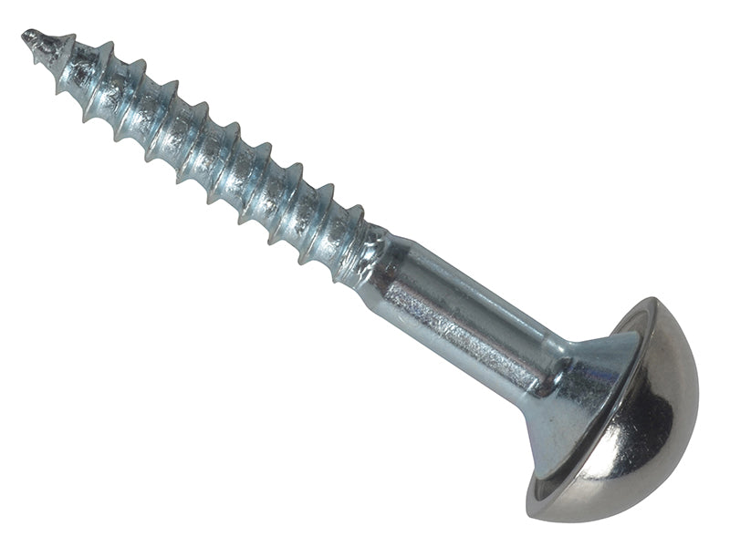 ForgeFix Mirror Screw Chrome Domed Top Slotted ZP 1.1/2in x 8 Forge Pack 8