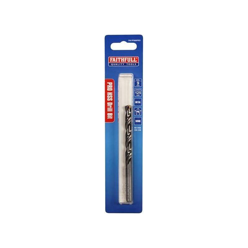 Faithfull Professional HSS Jobber Drill Bit Pre Pack 9.00mm OL:125mm WL:76mm Faithfull - RockBottom Northampton