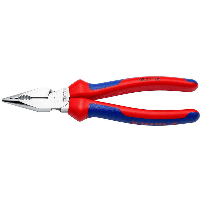 Knipex 08 25 185 SB Needle-Nose Combination Pliers with multi-component grips chrome-plated, 185mm Draper - Town Tools