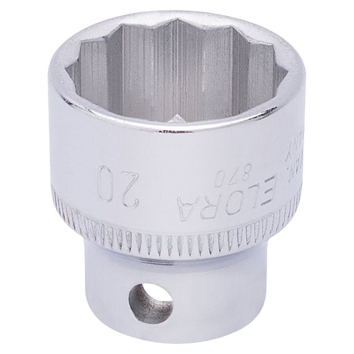 Draper Elora Bi-Hexagon Socket, 3/8" Sq. Dr., 20mm 25961 Draper - Town Tools 