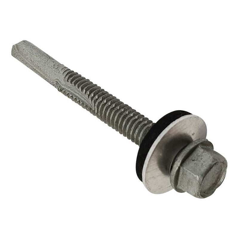 Forgefix TechFast Roofing Sheet to Steel Hex Screw & Washer No.5 Tip 5.5 x 100mm Box 100 ForgeFix - RockBottom Northampton