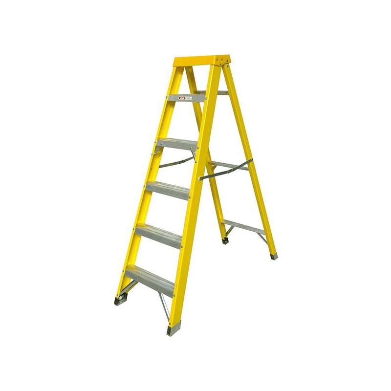 Zarges Fibreglass Swingback Steps Open, 1.60m Closed 1.78m 6 Rungs Zarges - RockBottom Northampton