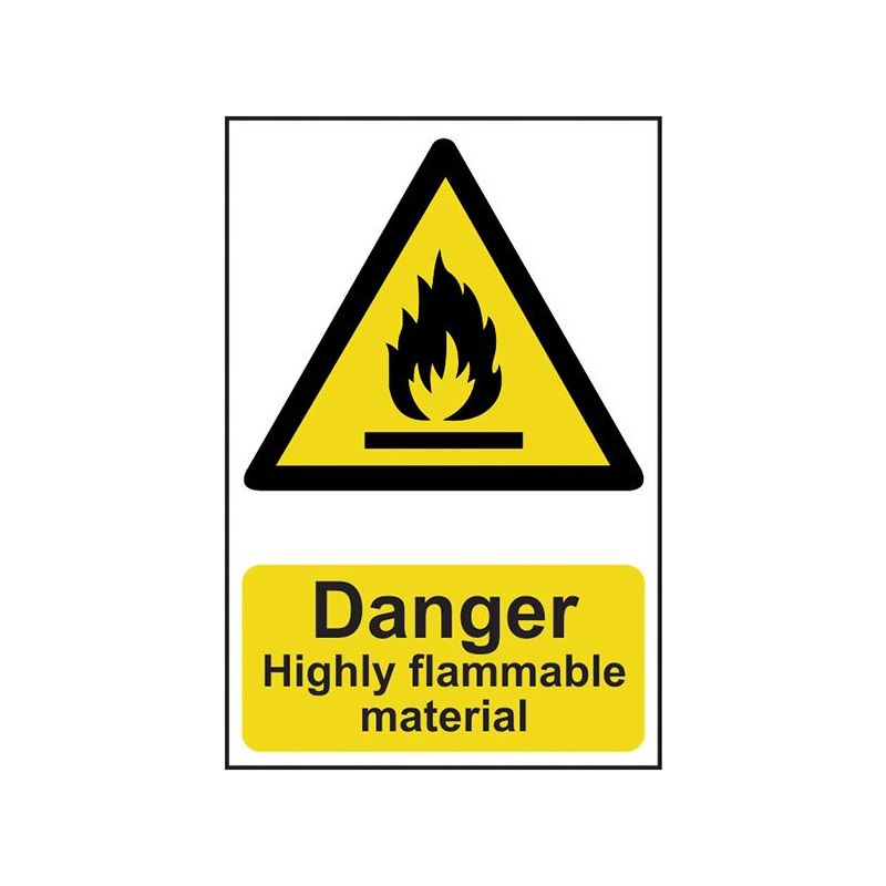 Scan Danger Highly Flammable Material - PVC Sign 200 x 300mm Scan - RockBottom Nothampton