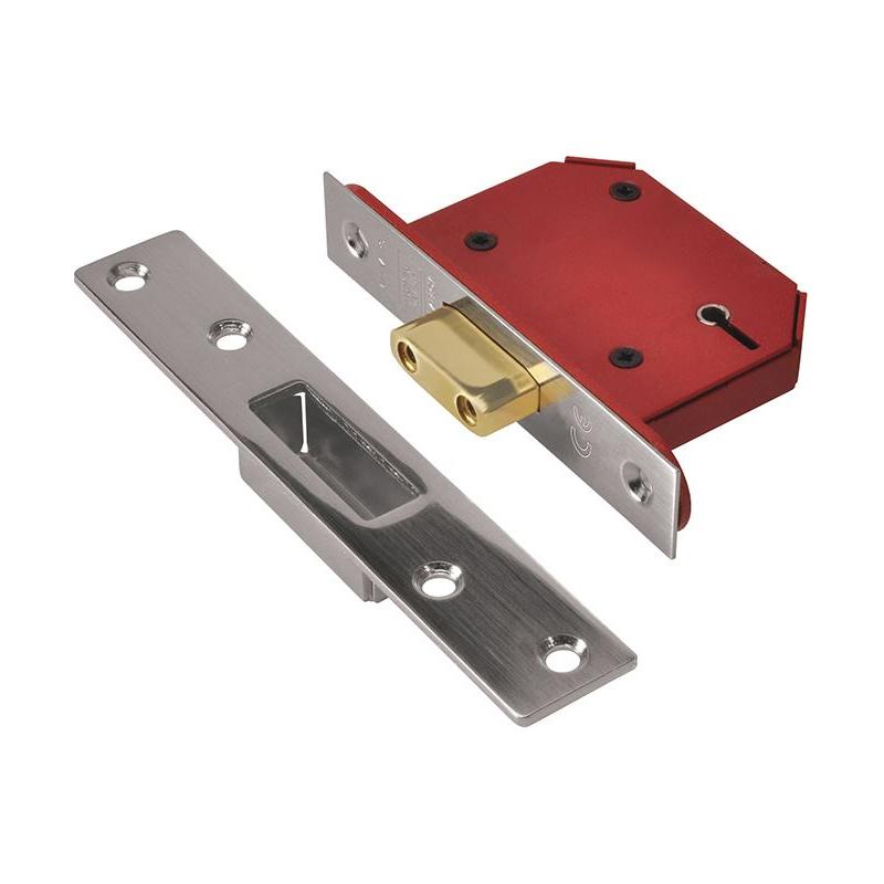 Union StrongBOLT 2105S Stainless Steel 5 Lever Mortice Deadlock Visi 68mm 2.5in UNION - RockBottom Northampton