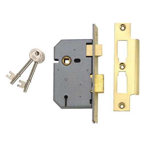 Union 2277 3 Lever Mortice Sashlock Polished Brass 77.5mm 3in Visi UNION - RockBottom Northampton