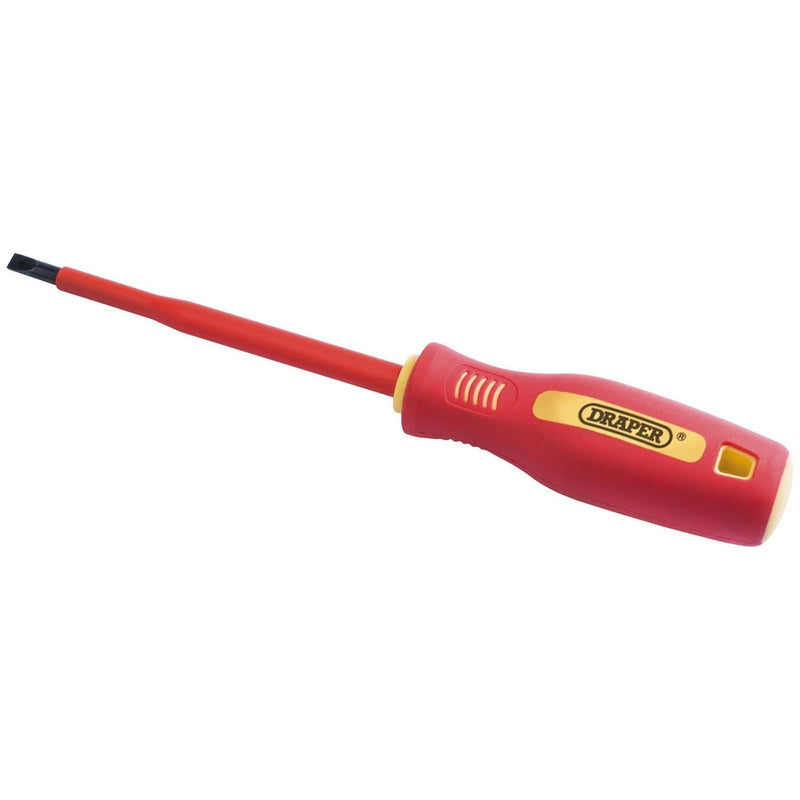 Draper Fully Insulated Plain Slot Screwdriver, 5.5 x 125mm 46518 Draper - Town Tools 
