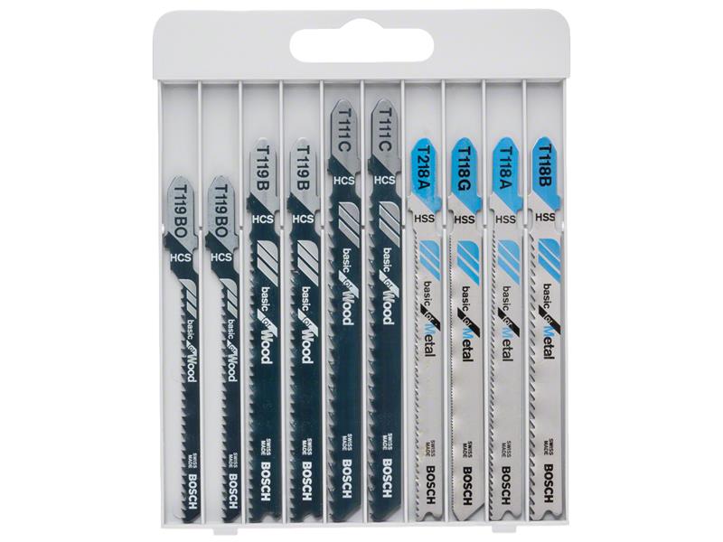 Bosch Powertool Accessories - Basic for Wood and Metal Jigsaw Blade Set,10 Piece